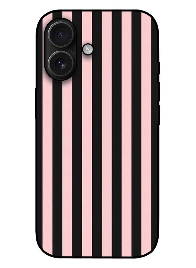 Printed Protective Case Cover For Apple iPhone 17  -  Pink & Black Lines