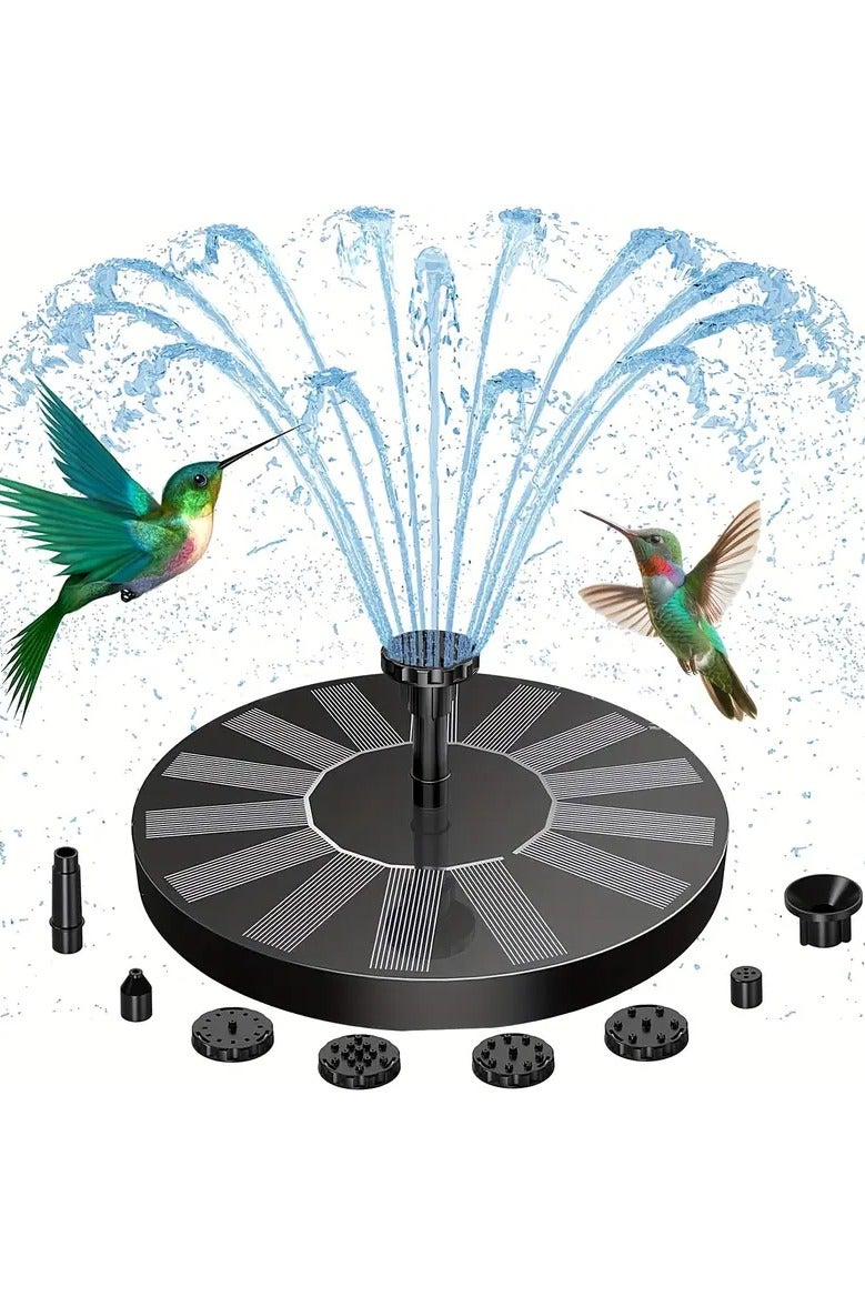 Outdoor Garden Solar Fountain Pump, Upgraded Solar Bird Bath Fountain IPX8 with 6 Nozzles for Bird Bath, Garden, Pond, Fish Tank, Aquarium, Swimming Pool and Outdoor, Freestanding Floating Solar Fountain Pump - Image 1