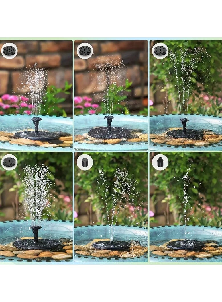 Outdoor Garden Solar Fountain Pump, Upgraded Solar Bird Bath Fountain IPX8 with 6 Nozzles for Bird Bath, Garden, Pond, Fish Tank, Aquarium, Swimming Pool and Outdoor, Freestanding Floating Solar Fountain Pump - Image 3