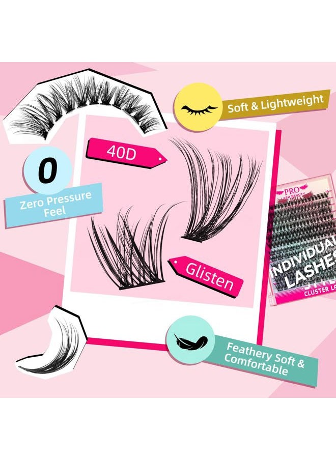 PRO LASHBEAUTY Lash Clusters, 72 Pcs Individual Cluster Lashes DIY Lash Extension 8-16mm Eyelash Clusters Natural Wispy Lashes Super Thin Band Reusable Soft & Comfortable(Natural-D-8-16mix)  - Image 4