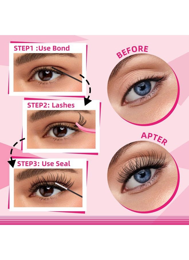 PRO LASHBEAUTY - Lash Clusters, 72 Pcs Individual Cluster Lashes DIY Lash Extension 8-16mm Eyelash Clusters Natural Wispy Lashes Super Thin Band Reusable Soft & Comfortable(Natural-D-8-16mix) - Image 1