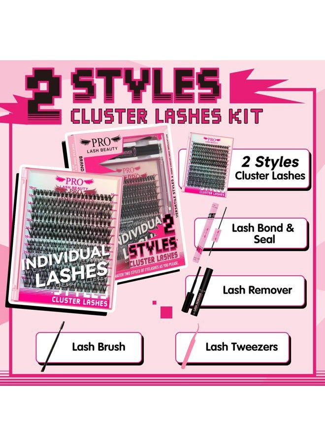PRO LASHBEAUTY Lash Clusters, 72 Pcs Individual Cluster Lashes DIY Lash Extension 8-16mm Eyelash Clusters Natural Wispy Lashes Super Thin Band Reusable Soft & Comfortable(Natural-D-8-16mix)  - Image 2