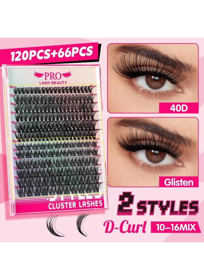 PRO LASHBEAUTY Lash Clusters, 72 Pcs Individual Cluster Lashes DIY Lash Extension 8-16mm Eyelash Clusters Natural Wispy Lashes Super Thin Band Reusable Soft & Comfortable(Natural-D-8-16mix)  - Image 3