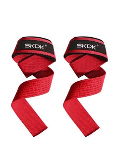 SKDK Cotton Hard Pull Wrist Lifting bands Grips Band-Deadlift Straps with Neoprene Cushioned Wrist Padded Gym Strap for Strength Training Weightlifting, Bodybuilding 