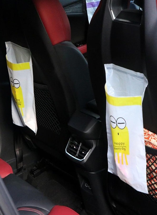 VIHAX Portable Car Trash Bags | Stick-On Disposable Vomit Bags | Waterproof & Leakproof | Durable Garbage Bags for Travel | Kids, Kitchen, Office, Bedroom (Yellow, 25cm x 31cm) - Image 3