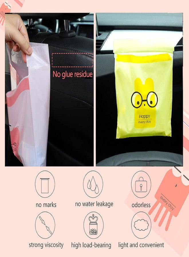 VIHAX Portable Car Trash Bags | Stick-On Disposable Vomit Bags | Waterproof & Leakproof | Durable Garbage Bags for Travel | Kids, Kitchen, Office, Bedroom (Yellow, 25cm x 31cm) - Image 5