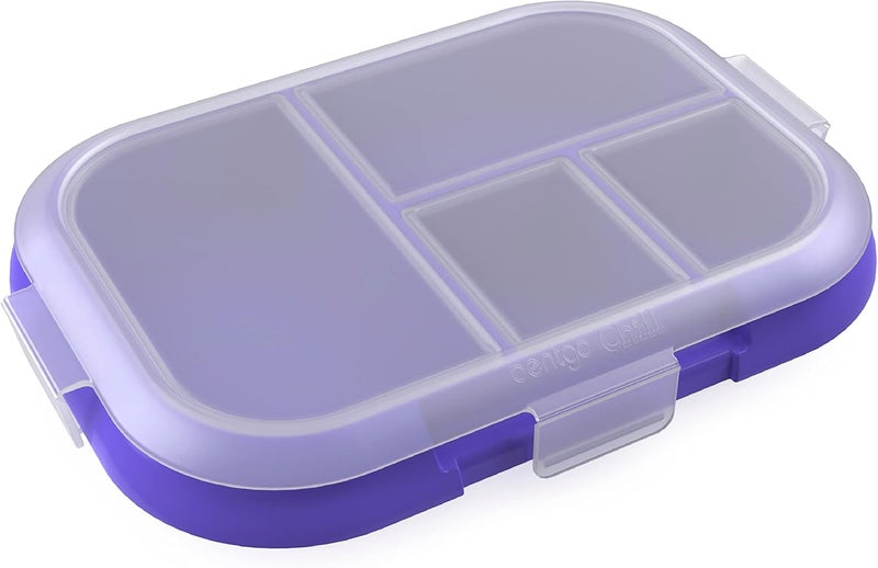 Bentgo Bentgo Kids Chill Tray with Transparent Cover  Reusable BPAFree 4Compartment Meal Prep Container with BuiltIn Portion Control for Healthy OntheGo Lunches Electric Violet - Image 1