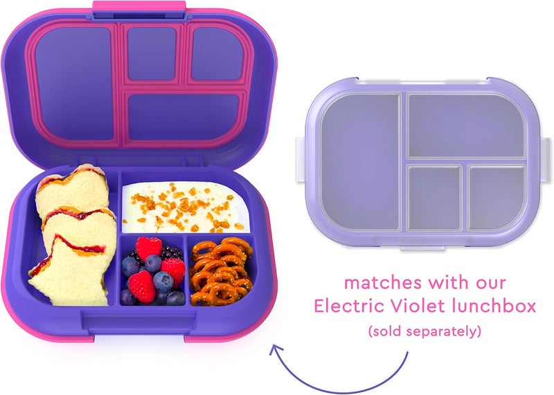 Bentgo Bentgo Kids Chill Tray with Transparent Cover  Reusable BPAFree 4Compartment Meal Prep Container with BuiltIn Portion Control for Healthy OntheGo Lunches Electric Violet - Image 2