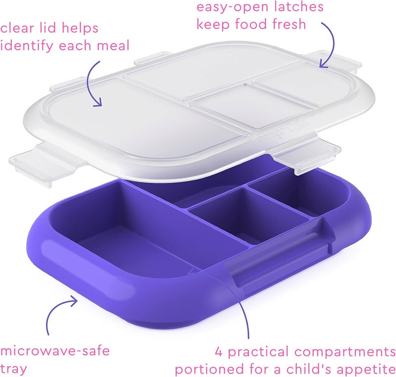 Bentgo Bentgo Kids Chill Tray with Transparent Cover  Reusable BPAFree 4Compartment Meal Prep Container with BuiltIn Portion Control for Healthy OntheGo Lunches Electric Violet - Image 3