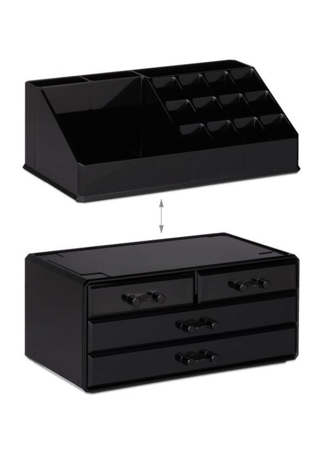 Generic Acrylic Multi-Drawer Makeup and Jewelry Organizer Stylish and Modern Design for Organizing and Storing Acrylic Jewelry, Cosmetics, and Lipsticks - Black  - Image 4