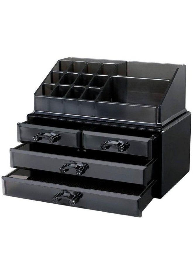 Generic Acrylic Multi-Drawer Makeup and Jewelry Organizer Stylish and Modern Design for Organizing and Storing Acrylic Jewelry, Cosmetics, and Lipsticks - Black  - Image 5
