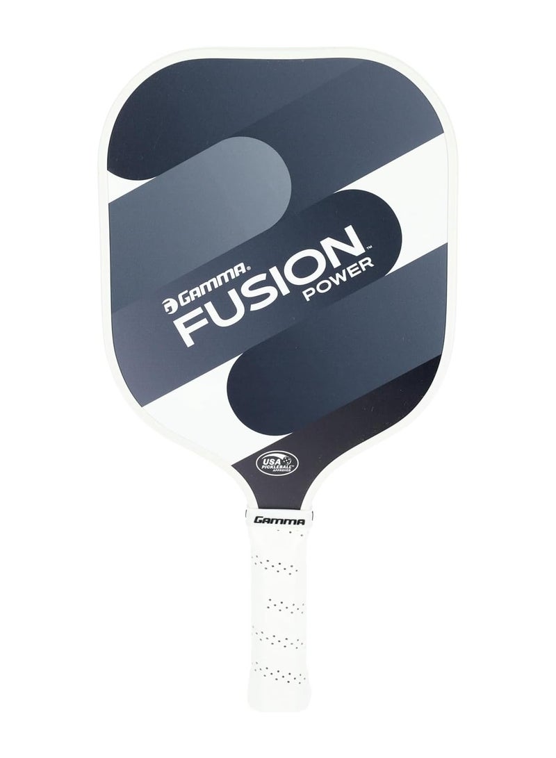 Gamma GAMMA Fusion Power Pickleball Paddle, 8.25-Inch Wide Fiberglass Surface Maximizes Hit Potential for All Skill Levels, Black  - Image 1