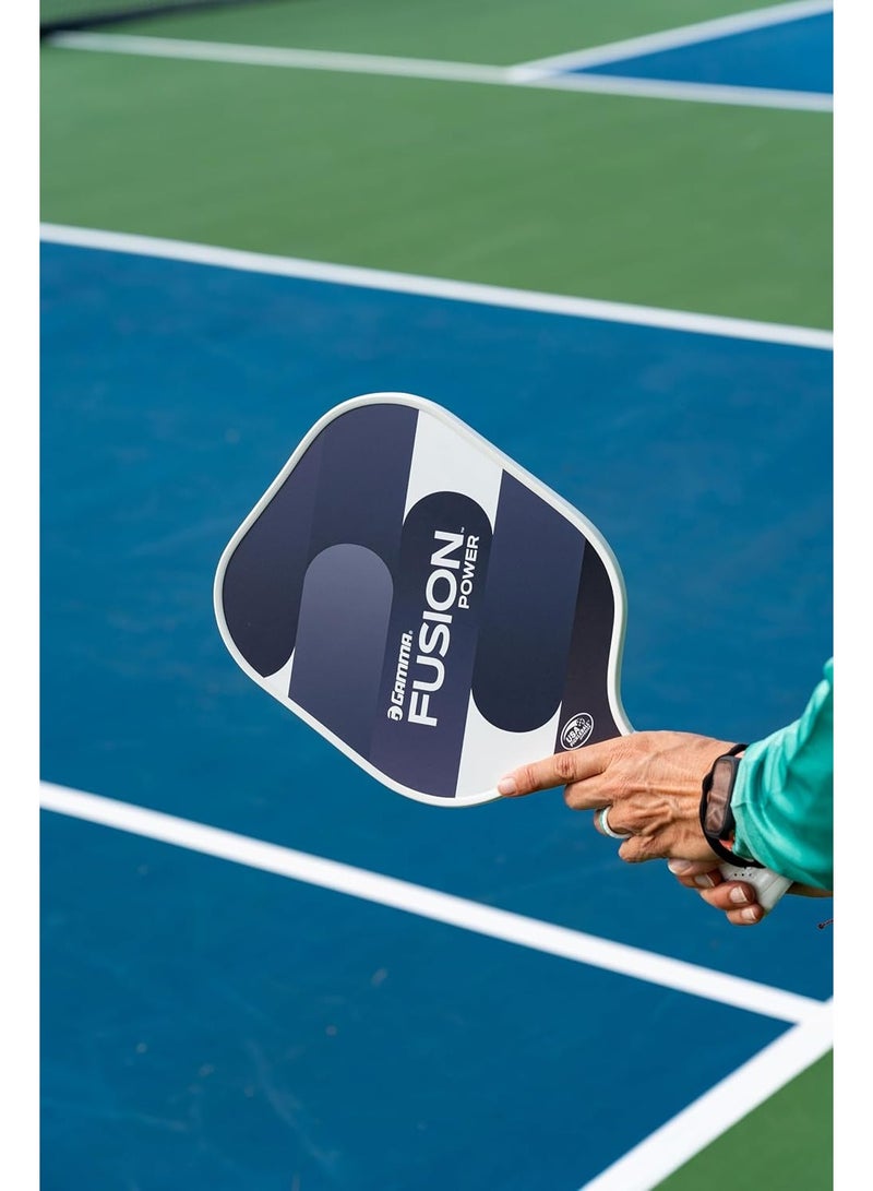 Gamma GAMMA Fusion Power Pickleball Paddle, 8.25-Inch Wide Fiberglass Surface Maximizes Hit Potential for All Skill Levels, Black  - Image 3