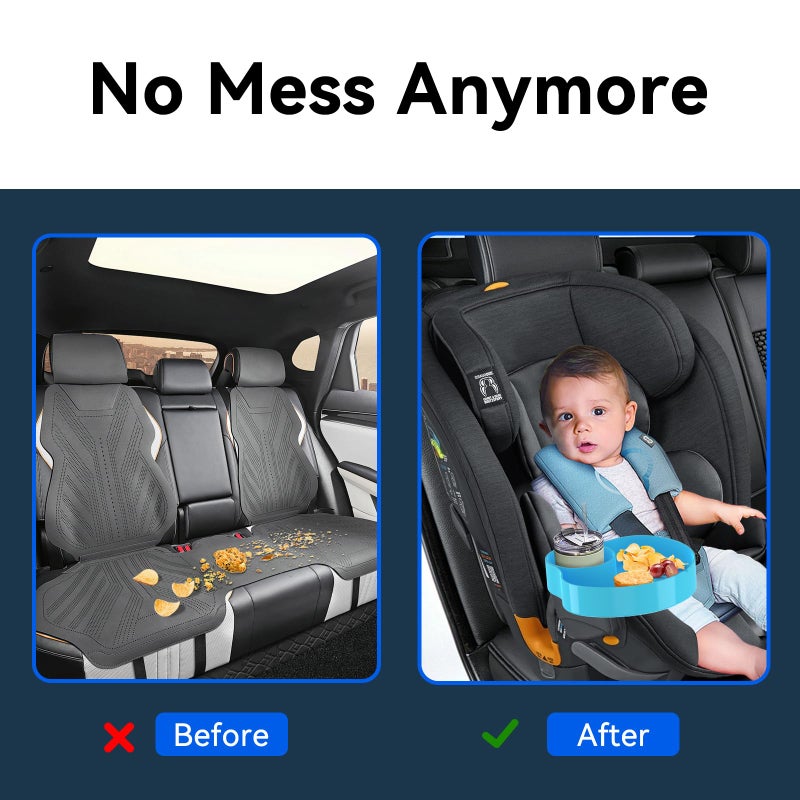 SSPONT Kids Car Seat Tray, Travel Tray with Cup Holder for Toddler Baby, Kids Car Seat Food Snack Organizer for Road Trip, Stroller snack Organizer Travel Must Haves Toddler Must Haves (Sky Blue, 1 PCS) - Image 4