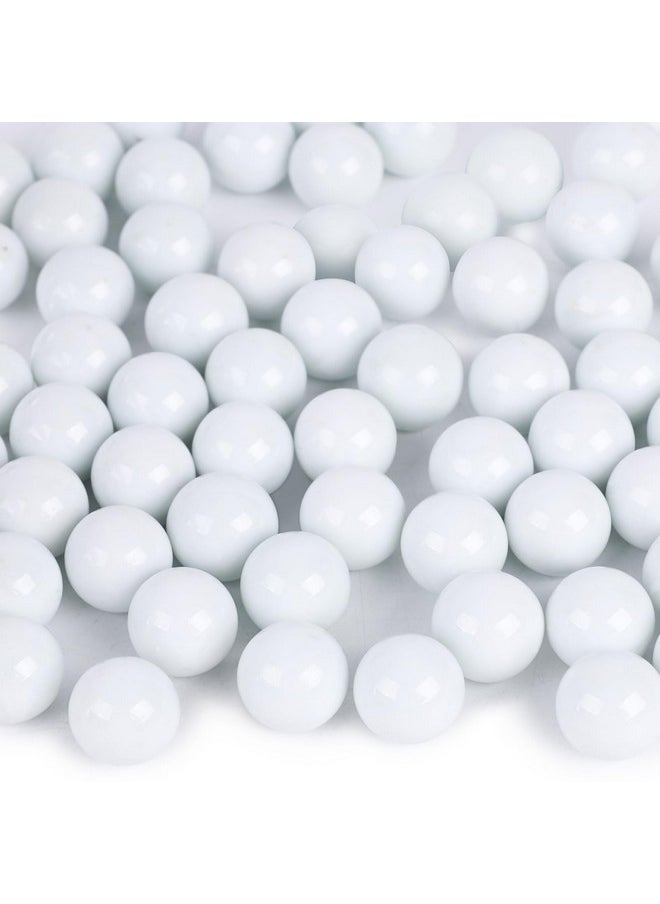 DomeStar DomeStar 1LB Glass Marbles Bulk, Round Glass Marbles 0.63 Inch Vase Fillers White Glass Beads for Marble Runs Home Decor  - Image 1