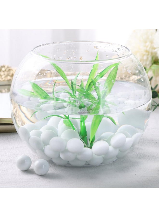 DomeStar DomeStar 1LB Glass Marbles Bulk, Round Glass Marbles 0.63 Inch Vase Fillers White Glass Beads for Marble Runs Home Decor  - Image 5