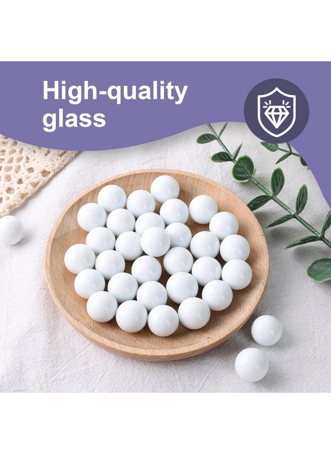 DomeStar DomeStar 1LB Glass Marbles Bulk, Round Glass Marbles 0.63 Inch Vase Fillers White Glass Beads for Marble Runs Home Decor  - Image 3