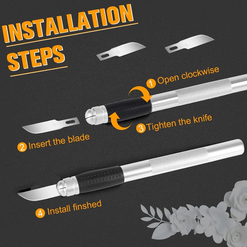 Jetmore 100 Pack Hobby Blades Set #10 Craft Knife Blades Refill Hobby Knife Replacement Blades with Storage Box for Art Craft Scrapbooking Supplies Caving Stencil - Image 5
