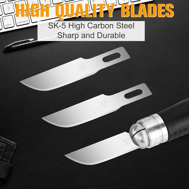 Jetmore 100 Pack Hobby Blades Set #10 Craft Knife Blades Refill Hobby Knife Replacement Blades with Storage Box for Art Craft Scrapbooking Supplies Caving Stencil - Image 3