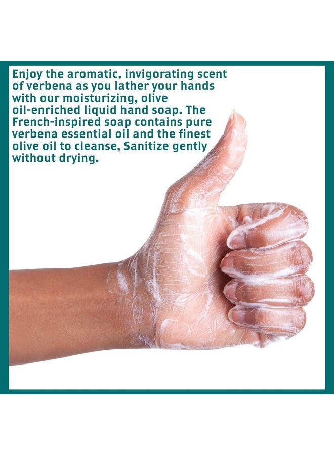 Olivia Care Liquid Hand Soap All Natural Cleansing Germfighting Moisturizing Hand Wash For Kitchen & Bathroom Gentle Mild & Natural Scented 18.5 Oz (Verbena) - Image 4