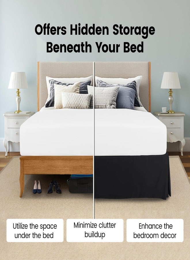 Utopia Bedding Full Bed Skirt - Soft Quadruple Pleated Ruffle - Easy Fit with 16 Inch Tailored Drop - Hotel Quality, Shrinkage and Fade Resistant (Full, Black) - Image 3