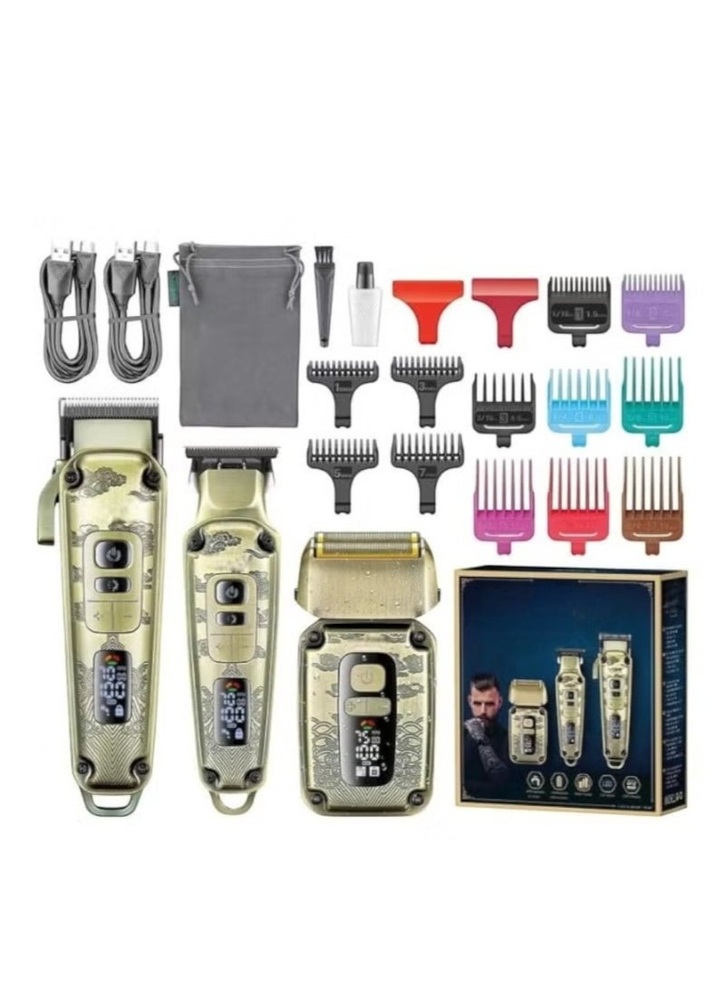 V-642 VGR 3in1 Combo Kit Rechargeable Cordless Electric Shaver For Men - Gold - Image 1