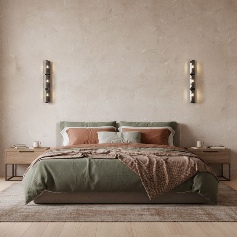 DANUBE HOME Oslo Wall Lamp Contemporary Indoor Wall Lamps Wall Mounted Lanterns E14 Bulb Base Modern Design Indoor Lighting For Bedroom Dining Living Room L22xW22xH19cm-Smoke Glass - Image 3