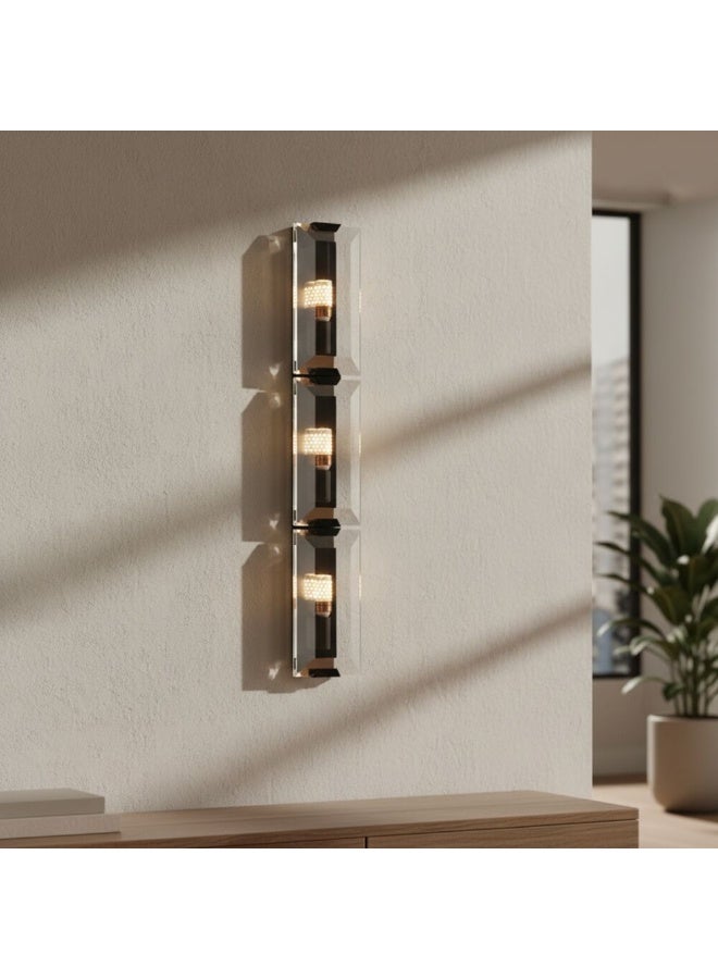 DANUBE HOME مصباح جداري أوسلو مصابيح داخلية معاصرة مصابيح معلقة جدارية قاعدة لمبة E14 تصميم حديث إضاءة داخلية لغرفة النوم غرفة الطعام غرفة المعيشة L22xW22xH19cm-زجاج مدخن - Image 1