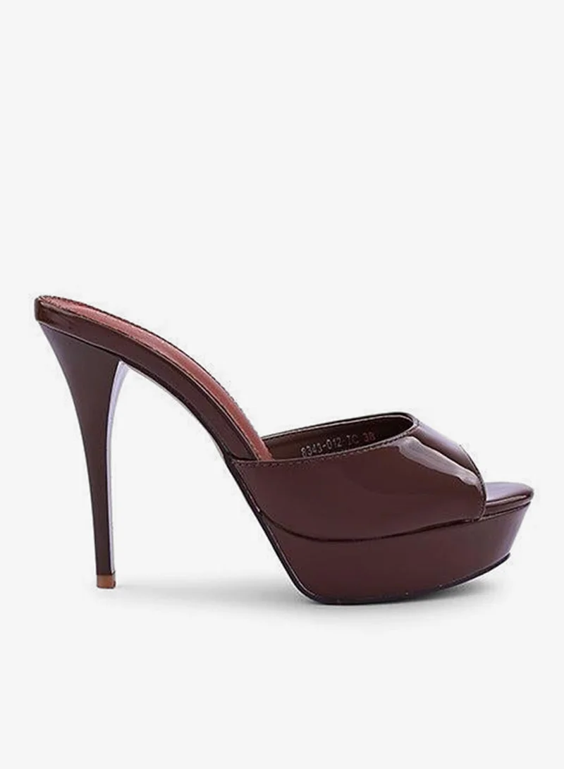 Iconstyle Moca Patent Platform Mule Heels for Women | Best Price UAE