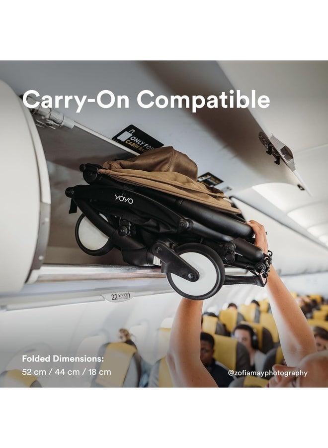 STOKKE YOYO3 Stroller from 6M+ - White Frame + Seat Cushion + Canopy - Folds In & Out in a Flash - Light & Compact - Carry-On Compatible - Air France Blue - Image 4