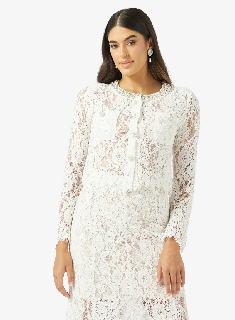 Khizana  Lace Top & Skirt Set for Women | Best Price UAE