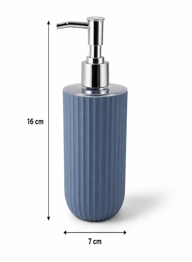 LAGET® Soap Dispenser Set of 3, 250ml Refillable Plastic Pump Bottles for Bathroom & Kitchen, Hand Wash, Dish Soap, Shampoo Dispenser, Ribbed Design (Metallic) - Image 5