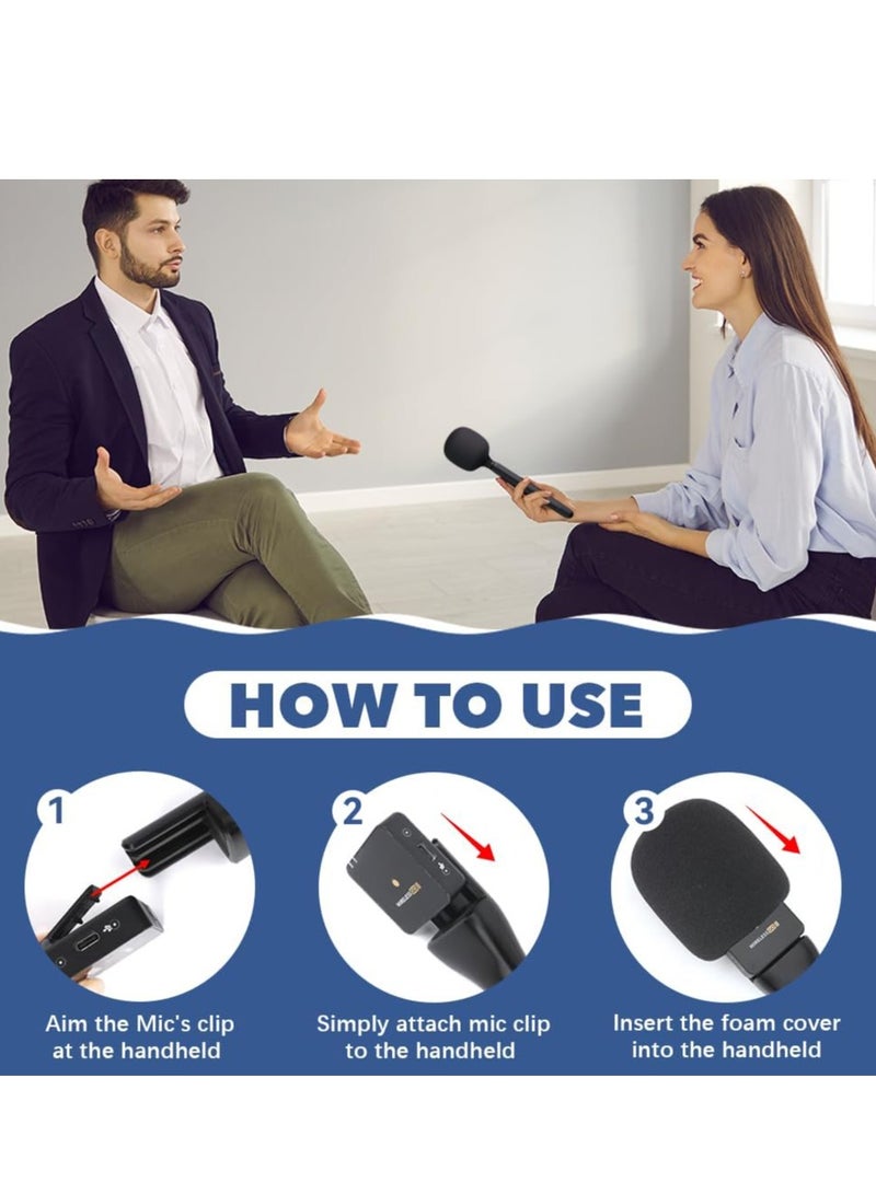 ELTRAZONE Microphone Handle Compatible with DJI Rode Wireless Go | Universal Interview Wireless Microphone Adapter with Anti-Wind Foam | Perfect for All Lapel Microphones | Portable, Durable, and Easy to Use - Image 4