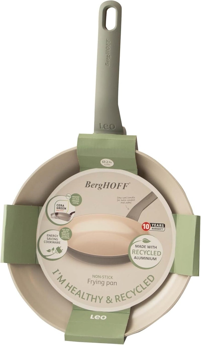 Berghoff Balance Non-stick Ceramic Frying Pan/Skillet 9.5", Recycled Aluminum, Non-toxic Coating, Stay-cool Handle, Induction Pan, 100% Sustainable, Healthy Cooking, Moonmist - Image 3
