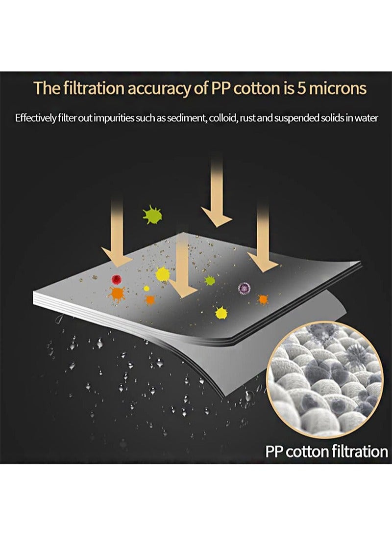 يغلب فلتر مياه الغسالة، فلتر الغسالة المنزلية المصنوع من القطن PP، فلتر مسبق (فلتر + قطعتان من فلتر إزالة الكلور + واجهة الغسالة) - Image 3