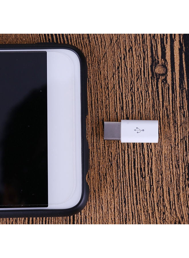 NIBEMINENT 2-Piece Type-C Male To Micro USB Female Converter Adapter White - Image 2