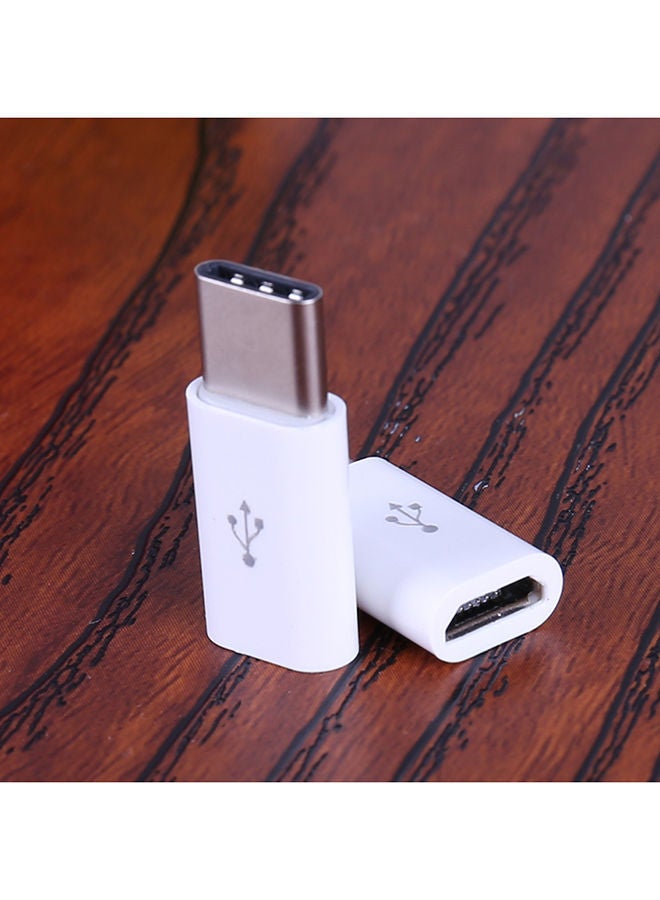 NIBEMINENT 2-Piece Type-C Male To Micro USB Female Converter Adapter White - Image 3
