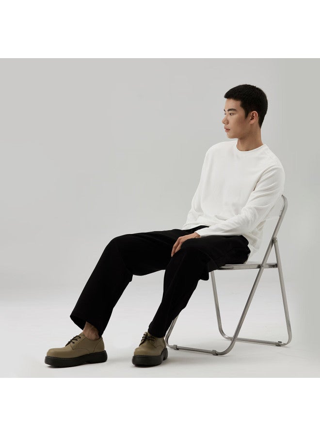 Markless Men's Long Sleeve T-shirt Autumn Winter Warm Bottoming Shirt Round Neck Comfortable Top Ctb4605m Swan White XL - Image 3