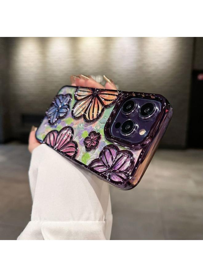 Zaboon Case For iPhone 12 Pro Max 3D Flower Electroplated TPU Phone Case - Image 1