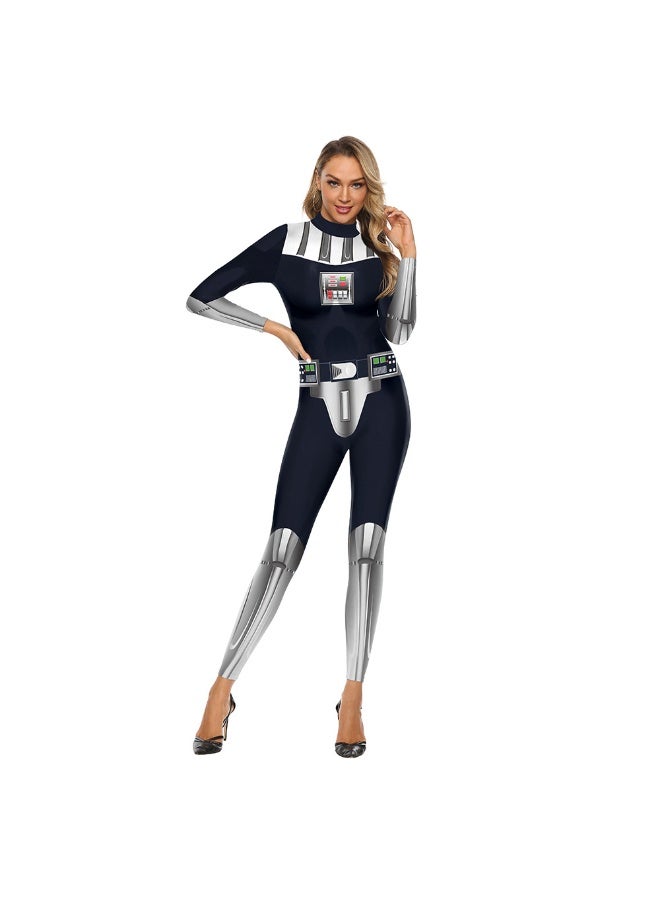 NIBEMINENT Halloween jumpsuit Women/men skeleton frame printed jumpsuit Adult party performance costumesweatshirt - Image 1