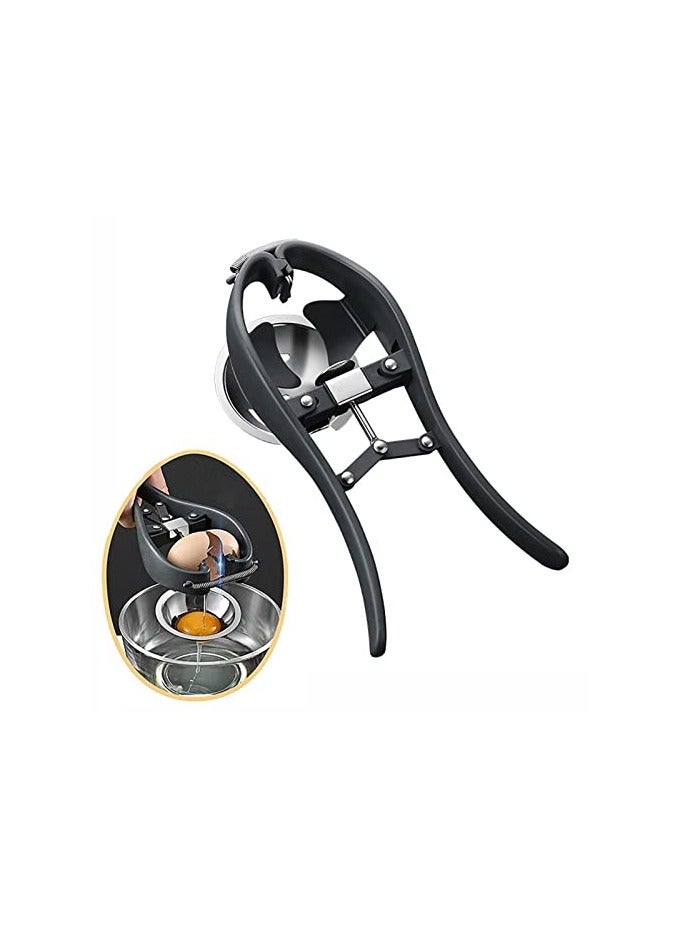erorex Egg Cracker Egg Separator Tool, Handheld Egg Opener with Egg Yolk White Separator Food Grade Eggshell Cutter Creative Kitchen Gadgets - Image 1