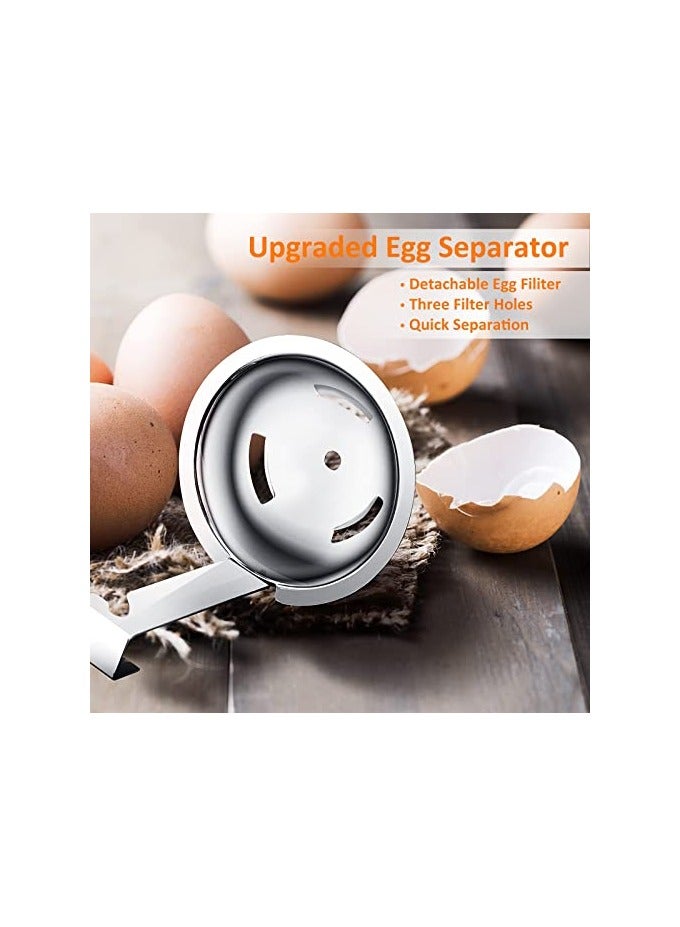 erorex Egg Cracker Egg Separator Tool, Handheld Egg Opener with Egg Yolk White Separator Food Grade Eggshell Cutter Creative Kitchen Gadgets - Image 3