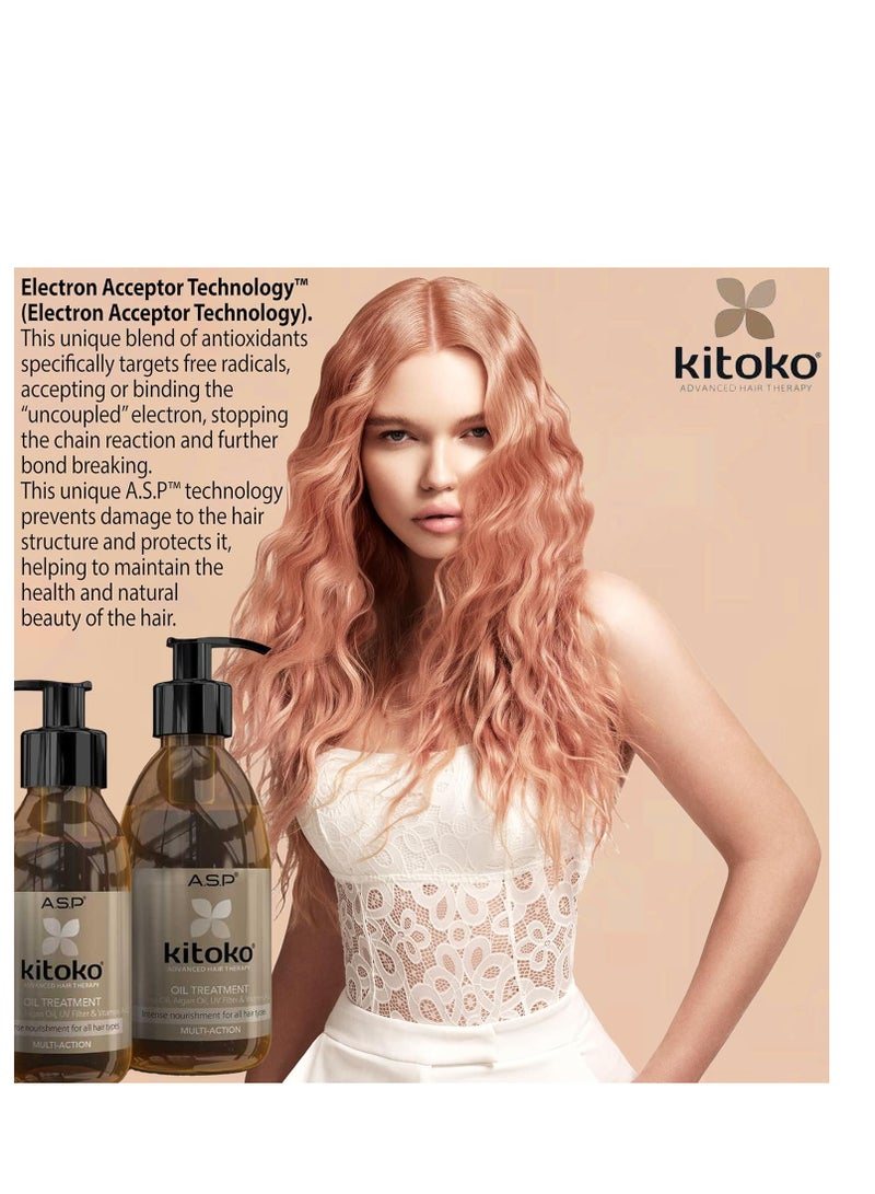 ASP ASP Kitoko Haircare Advanced Hair Theraphy, All Hair Types Oil Treatment with Karité Oil Argan Oil UV Filter & Vitamin E, Intense Nourishment For All Hair Types (290ml/9.8fl.oz) - Image 2