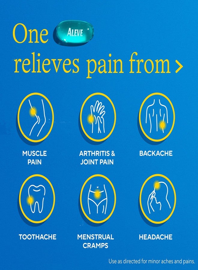 Aleve Pain Reliever & Fever Reducer Liquid Gels, Naproxen Sodium, Pain Relief, 20 Count - Image 3