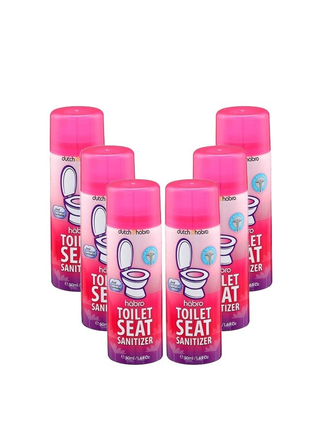 Habro Habro Toilet Seat Sanitizer Spray - 50ml Pack of 6  - Image 1