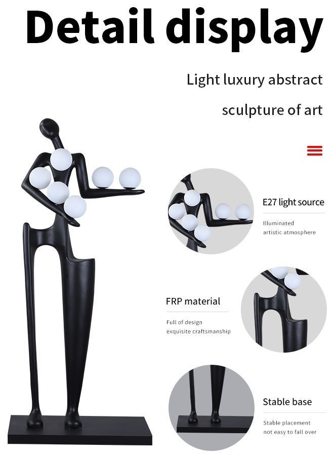 Floor Lamp Irregular 6-Light Floor Lamp-Abstract Human Sculpture Floor Lamp - Nordic/Postmodern Style 6-Light Floor Lamp, Fiberglass Resin Art Ornament, Soft Eye-Protecting LED Light, Stable Base, AC 110-220V for Bedroom/Living Room/Hotel Lobby - Image 4