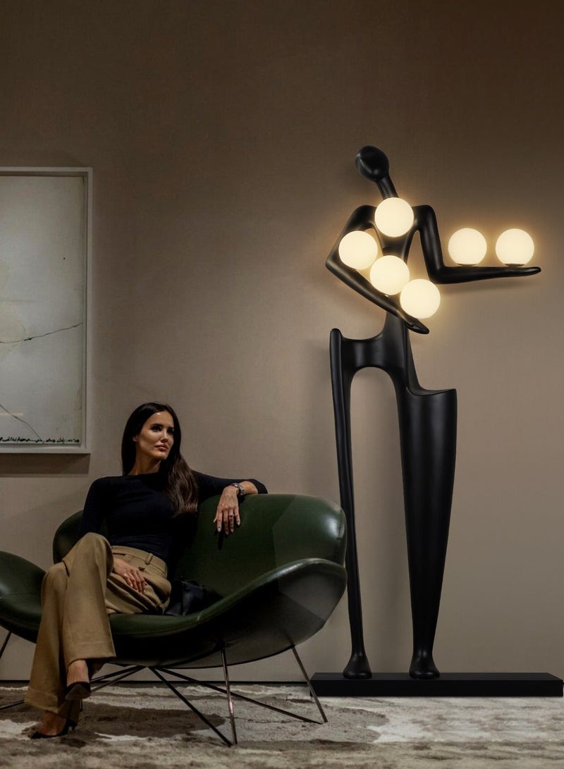 Floor Lamp Irregular 6-Light Floor Lamp-Abstract Human Sculpture Floor Lamp - Nordic/Postmodern Style 6-Light Floor Lamp, Fiberglass Resin Art Ornament, Soft Eye-Protecting LED Light, Stable Base, AC 110-220V for Bedroom/Living Room/Hotel Lobby - Image 3