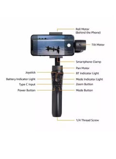 DIGI CORE Gimbal Stabilizer For Smartphones iPhone Stabilizer For Video Recording With Face Tracking F10 Pro 3-Axis Gimbal For Android & iPhone Multimode Foldable Gimbal For Vlog Recording And Travel Shoot  - Image 3