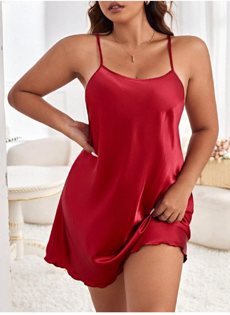 MANIKAN - MANIKAN Women's with Open Back Lace Trim and Adjustable Straps - Image 1