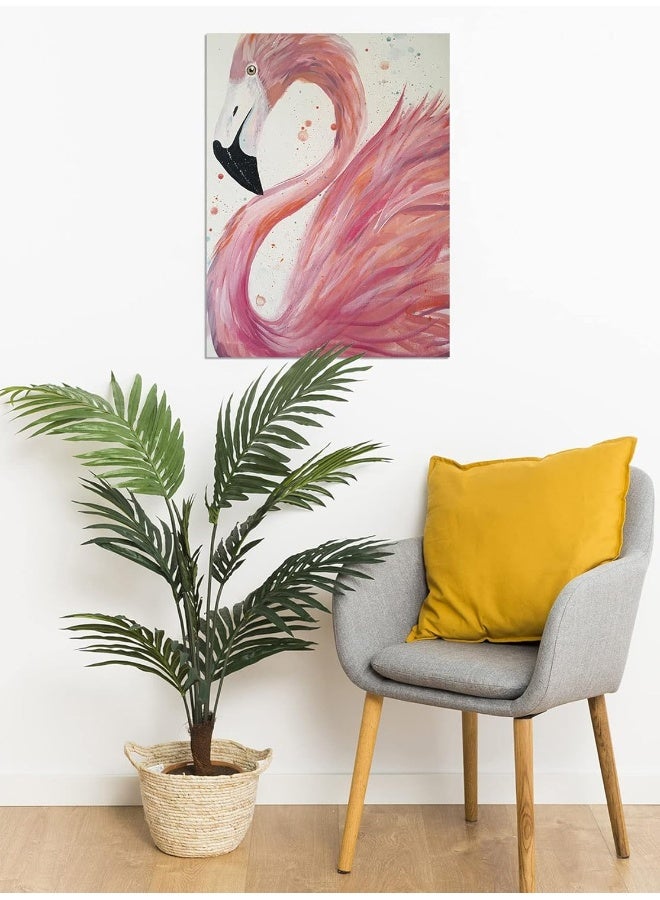 HVEST Flamingo Canvas Wall Art Pink Bird Framed Oil Painting - Image 4